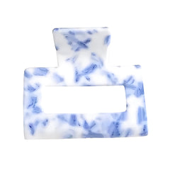 Coastal Blue Floral Mini Square Hair Clip