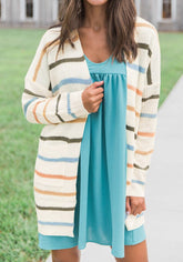 Colorful Striped Knit Cardigan