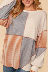 Colorblock Stripe Exposed Seam Top