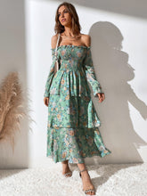 Blooming Beauty: Floral Print Off-The-Shoulder Dress