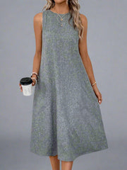Effortlessly Chic: Solid Color Slant Pocket Tank Dress