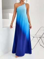 Sunset Dream One Shoulder Ombre Dress