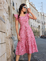 Random Print Ruffle Dress: Effortlessly Chic Style for Summer