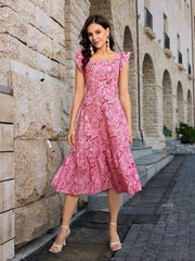 Random Print Ruffle Dress: Effortlessly Chic Style for Summer
