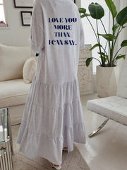 Make a Statement in Style with Long Back Slogan Print Maxi Dress for Women