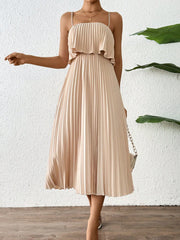 Frenchy Chic: Pleated Woven Cami Dress
