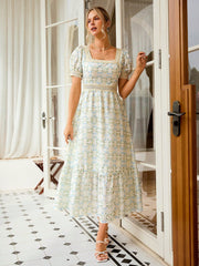 Enchanting Blooms: Women's Embroidered Floral Lace DressA