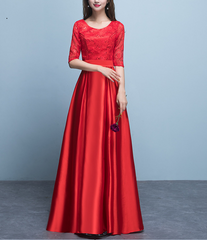 Plus Size V-neck Lace Bodice A-line Cocktail Dress with Pockets