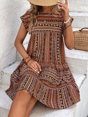 Stay Stylish This Summer with our Vintage Printed Holiday Dress