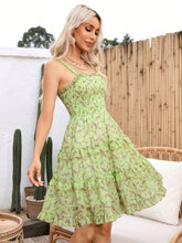 Effortlessly Chic: Small Floral Pattern Print Asymmetrical Hem Cami Dress