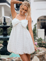 Sweet Summer Dreams Embroidered Mesh Dress with Bow Detail