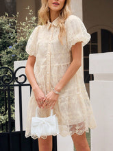 Chic and Stylish: Women's Short Embroidered Mesh Cardigan Dress