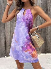 Marble Magic: Trendy Sleeveless Dress for a Stylish Night Out