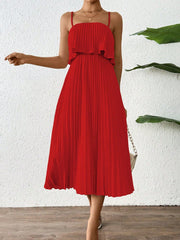 Frenchy Chic: Pleated Woven Cami Dress