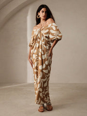 Floral Flair: Women's Pleated Backless Vacation Dress