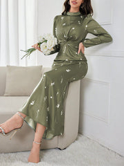 Mint Green Random Printed Summer Dress: Simple Style for Everyday Chic