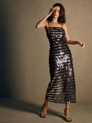 Shine Bright in Style: Elegant Sequined Dress with a Unique Design