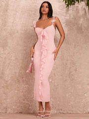 Heart Stopping Red Mesh Ruffle Dress: Perfect for Valentine's Day