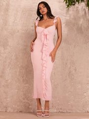 Heart Stopping Red Mesh Ruffle Dress: Perfect for Valentine's Day