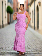 Pretty in Pink: Plus Size Ruffled Pencil Dress for Sweet Summer Days