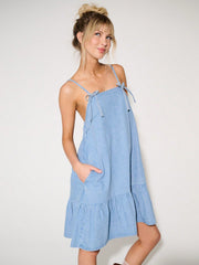 Westfade Perfection: Bow-Detail Denim Summer Mini Dress