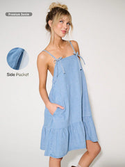 Westfade Perfection: Bow-Detail Denim Summer Mini Dress