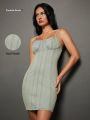 Chic and Comfortable: Women's Denim Stretch Mini Dress