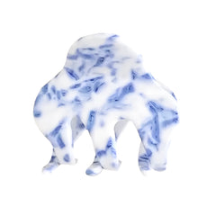 Coastal Blue Floral Mini Rounded Hair Clip