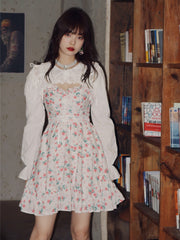 Vintage Rose Garden Puff Dress ~ HANDMADE