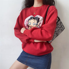 Miss Betty Crewneck ~ HANDMADE // Red