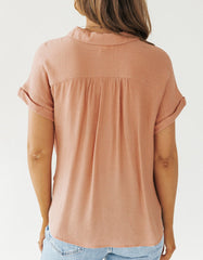 Collared Henley Short Sleeve Shirt