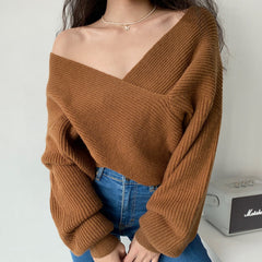 Maeve Cross Wrap Pullover Sweater