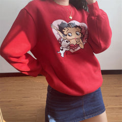 Miss Betty Crewneck ~ HANDMADE // Red