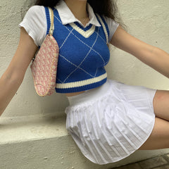 Retro College Gal Knit Vest