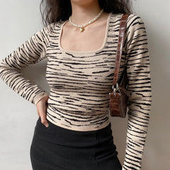Neutral Tiger Knit Sweater ~ HANDMADE