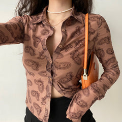 Lucky Paisley Front Button Polo ~ HANDMADE
