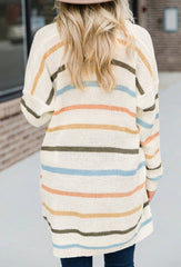 Colorful Striped Knit Cardigan