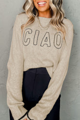 CIAO Graphic Crew Neck Sweater
