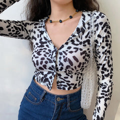 Monochrome Leopard Open Cardigan