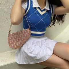 Retro College Gal Knit Vest