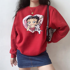 Miss Betty Crewneck ~ HANDMADE // Red