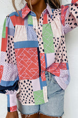 Colorful Patchwork Long Sleeve Shirt