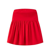 Cherry Red Strapless Ruffled Babydoll Camisole Top