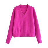 Dark Pink Knit Pull Over Sweater