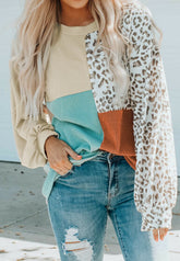 Colorblock Ribbed Long Sleeve Top