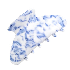 Coastal Blue Floral Large Rounded Hair Clip