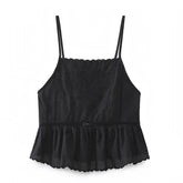 Black Eyelet Crochet Embroidered Sleeveless Boho Tank Top