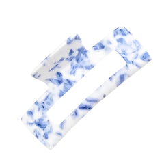 Coastal Blue Floral Large Rectangle Hair Clip