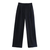 Black Low Rise Trouser Pants
