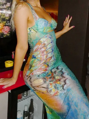 Cut Out Lace Spaghetti Ombre Maxi Dress